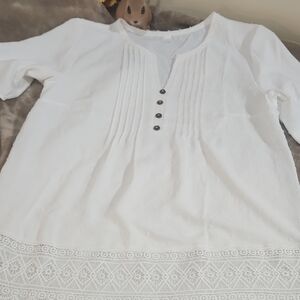 The Perfect White Women's Top/Blouse Sheer Overlay